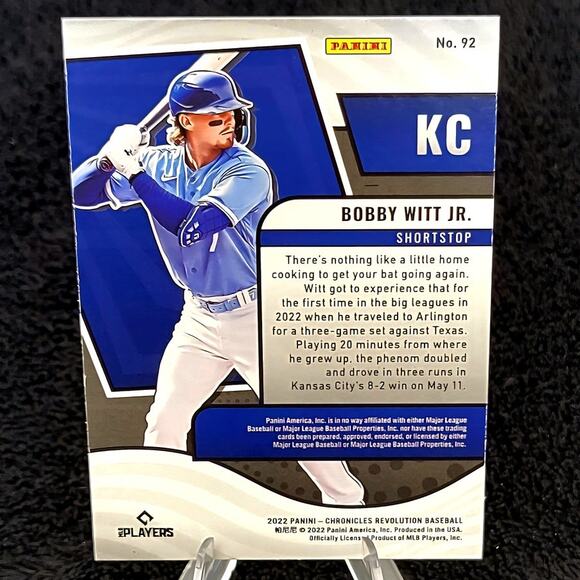 Bobby Witt Jr. (RC) 2022 Revolution #92 Kansas City Royals - Picture 2 of 2